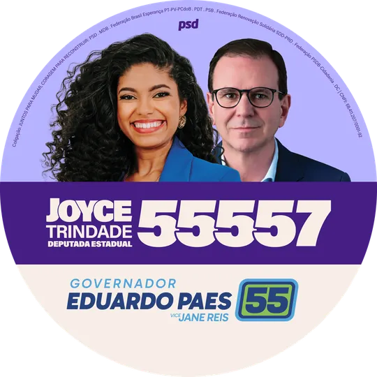 Figurinha: Joyce 55557 e Eduardo Paes 55